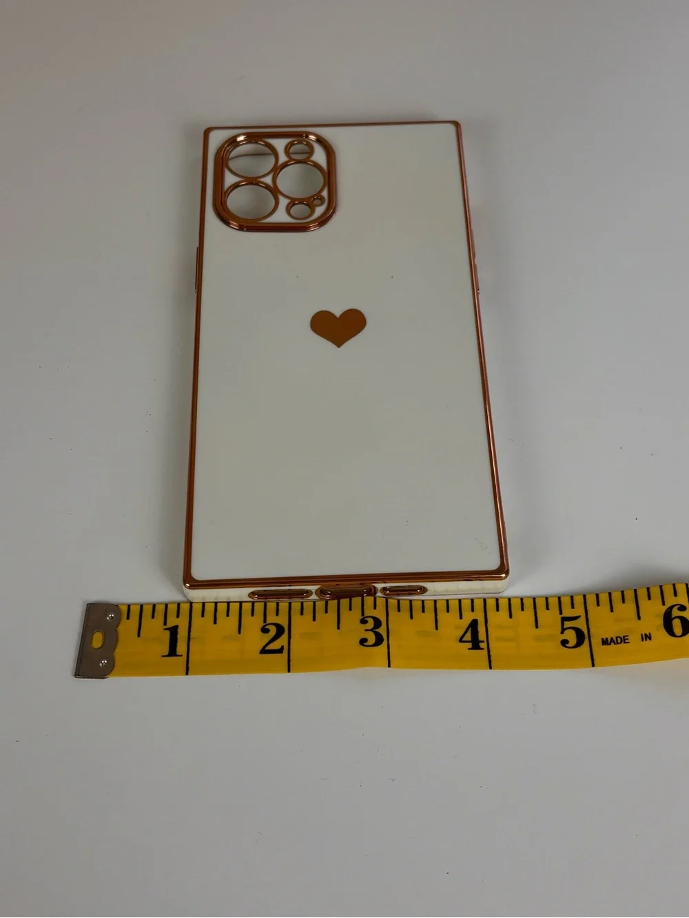 White and Rose Gold Heart Accent iPhone 12 pro Max phone Case